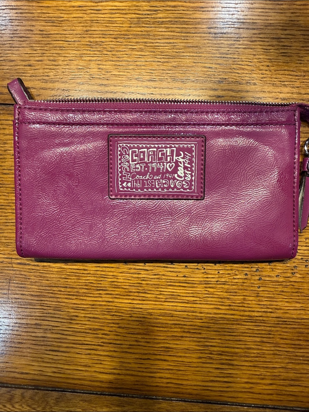 Coach Pink Leather Wristlet Wallet